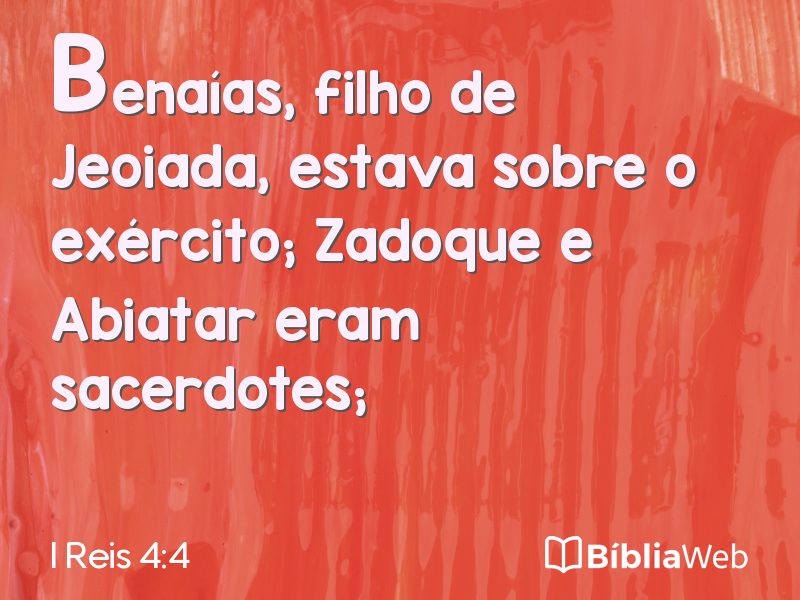 I Reis 4:4 em imagem para compartilhar