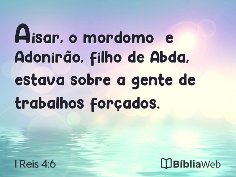I Reis 4:6 em imagem para compartilhar