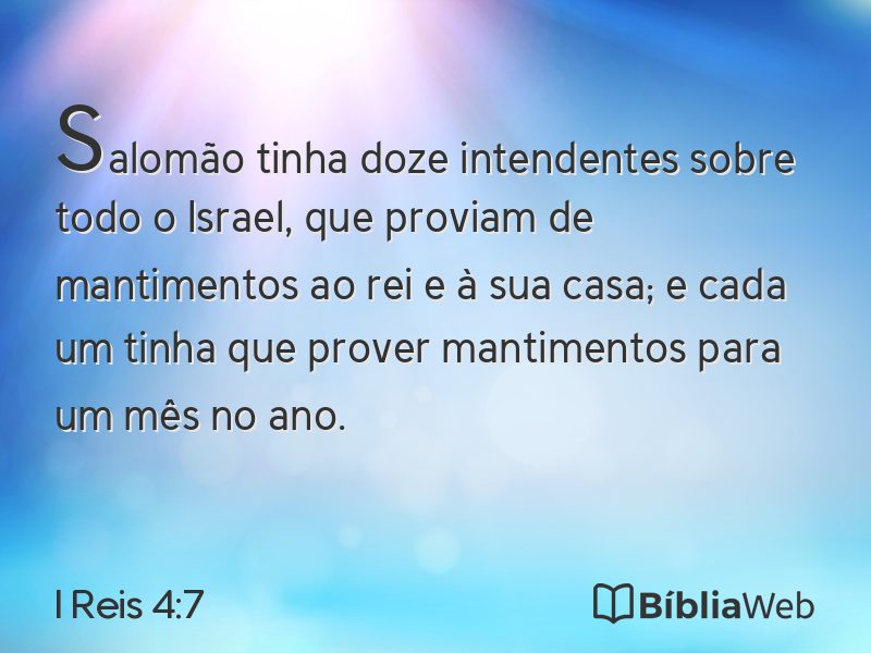 I Reis 4:7 em imagem para compartilhar
