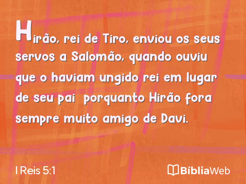 I Reis 5:1 em imagem para compartilhar