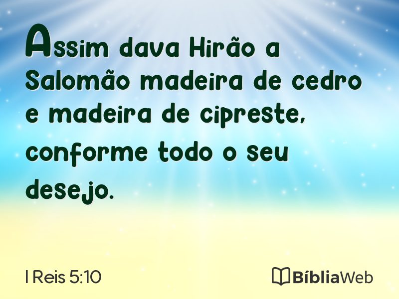 I Reis 5:10 em imagem para compartilhar