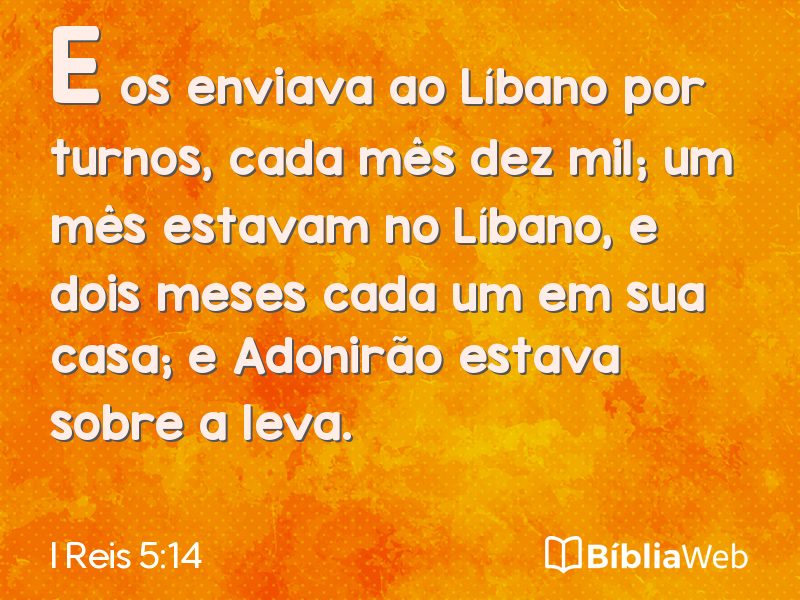 I Reis 5:14 em imagem para compartilhar