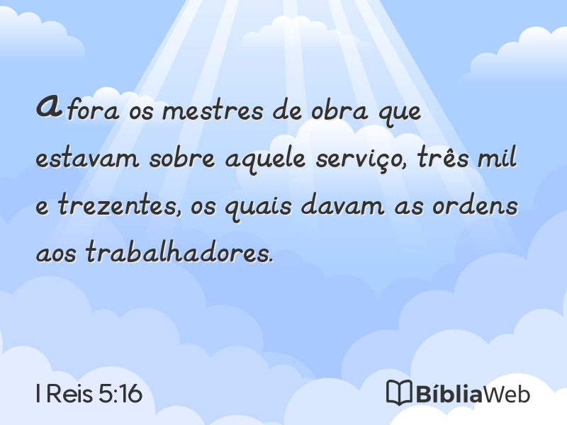 I Reis 5:16 em imagem para compartilhar