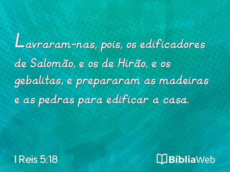 I Reis 5:18 em imagem para compartilhar