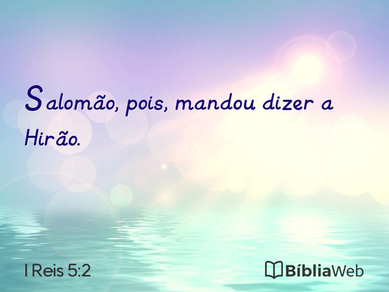 I Reis 5:2 em imagem para compartilhar