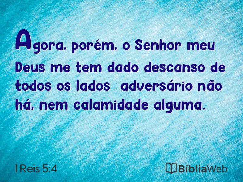 I Reis 5:4 em imagem para compartilhar