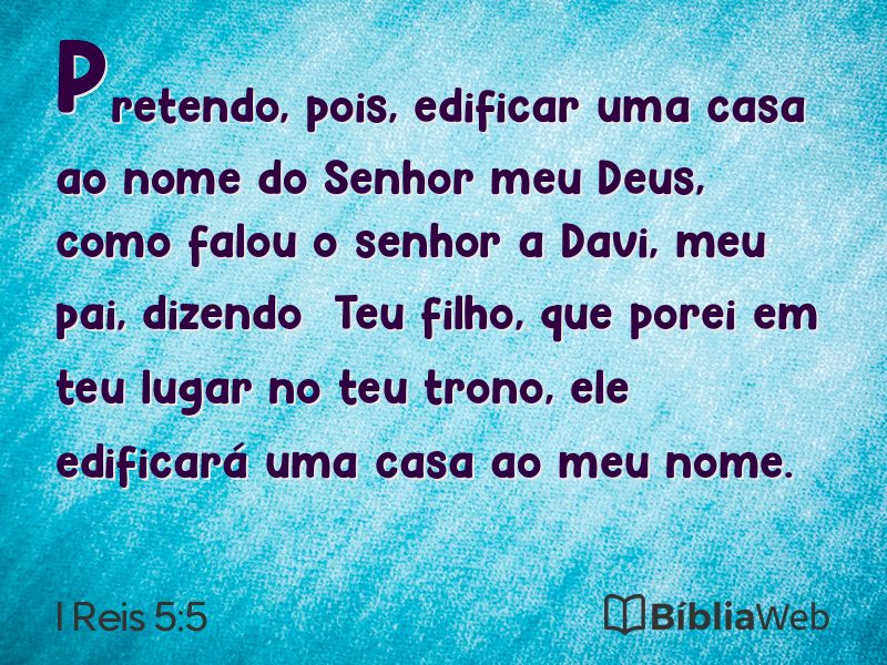 I Reis 5:5 em imagem para compartilhar