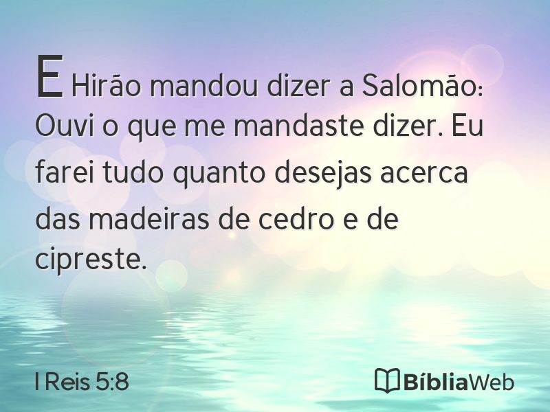 I Reis 5:8 em imagem para compartilhar