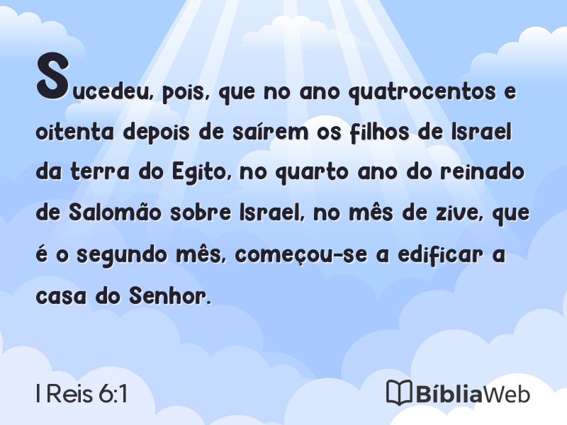 I Reis 6:1 em imagem para compartilhar