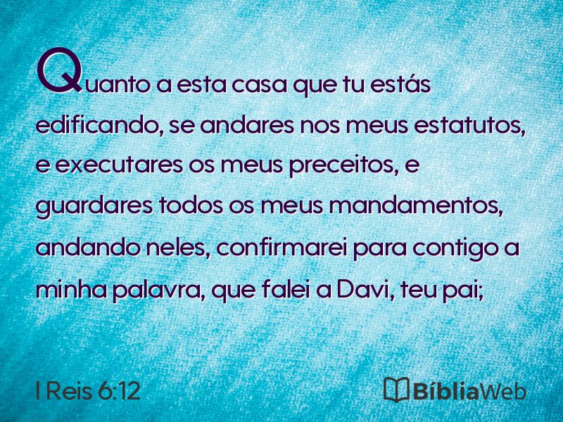 I Reis 6:12 em imagem para compartilhar
