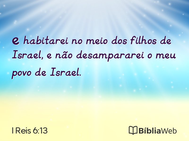 I Reis 6:13 em imagem para compartilhar