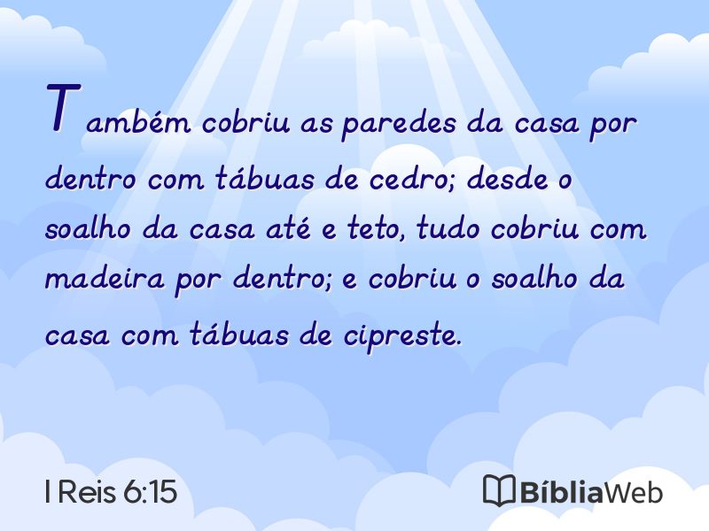I Reis 6:15 em imagem para compartilhar