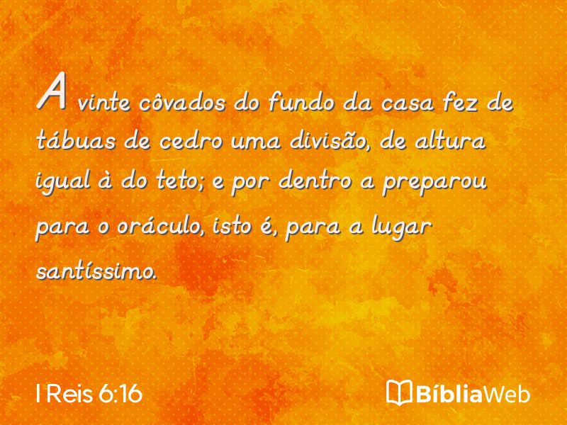 I Reis 6:16 em imagem para compartilhar