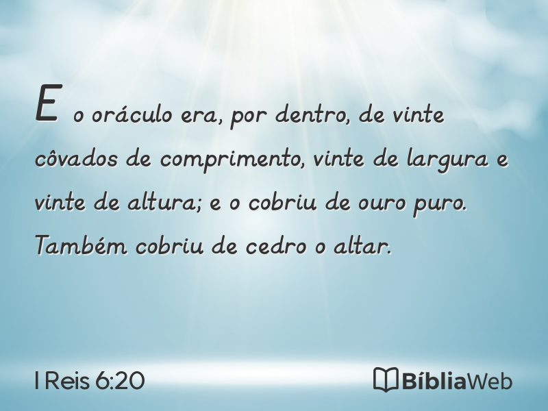 I Reis 6:20 em imagem para compartilhar