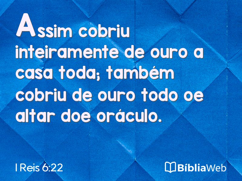 I Reis 6:22 em imagem para compartilhar