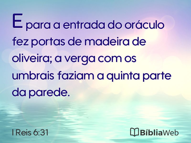 I Reis 6:31 em imagem para compartilhar