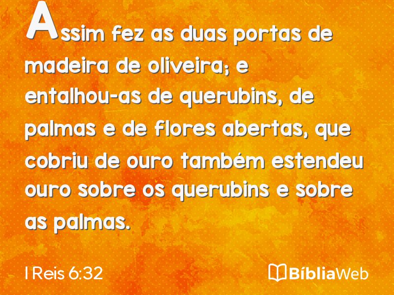 I Reis 6:32 em imagem para compartilhar