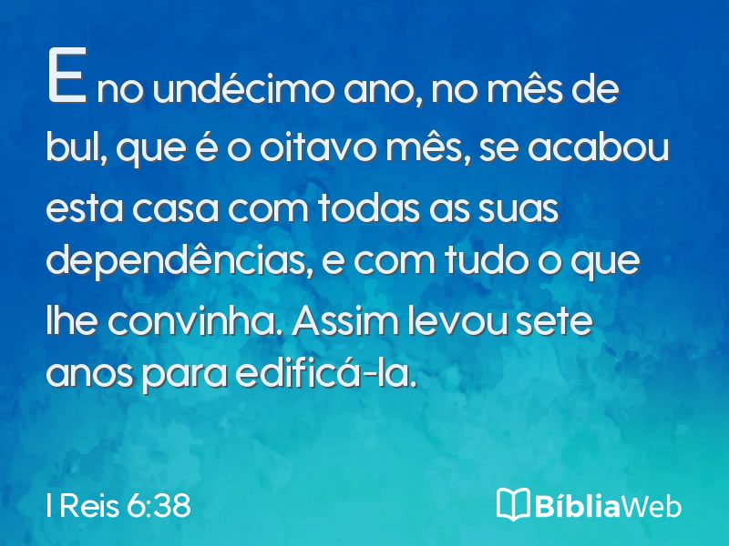 I Reis 6:38 em imagem para compartilhar