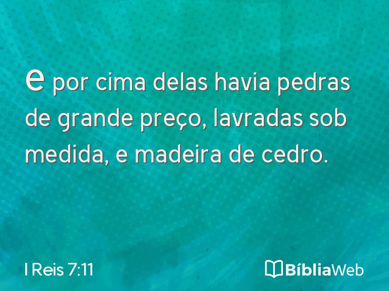 I Reis 7:11 em imagem para compartilhar