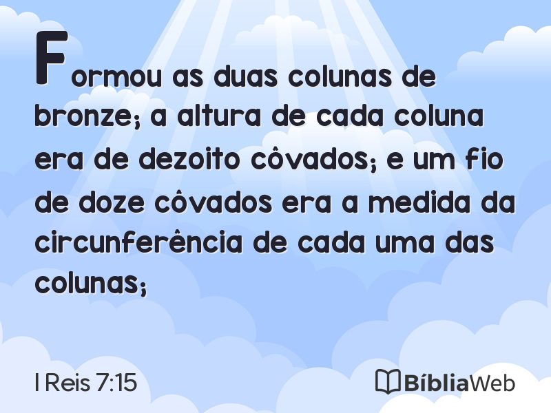 I Reis 7:15 em imagem para compartilhar