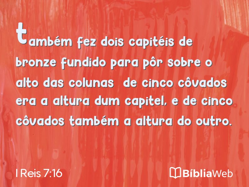 I Reis 7:16 em imagem para compartilhar