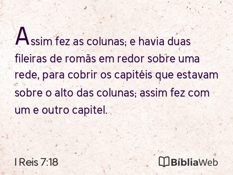 I Reis 7:18 em imagem para compartilhar