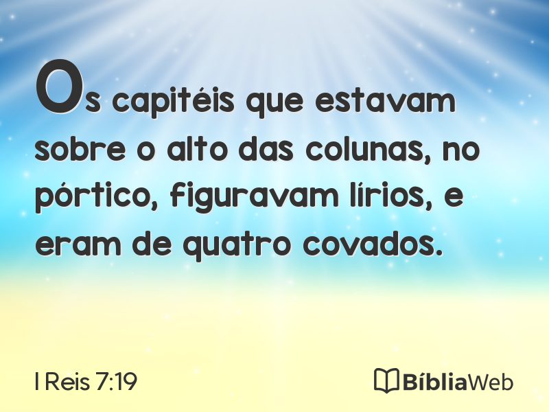 I Reis 7:19 em imagem para compartilhar