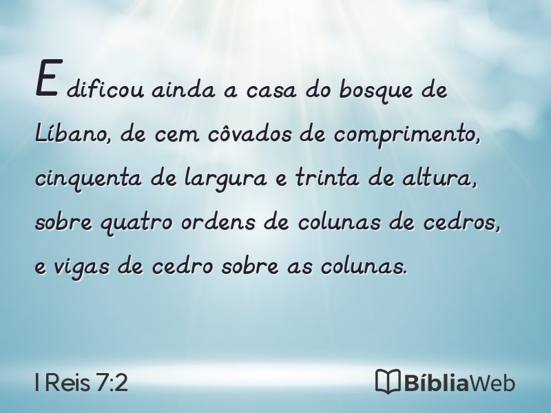 I Reis 7:2 em imagem para compartilhar