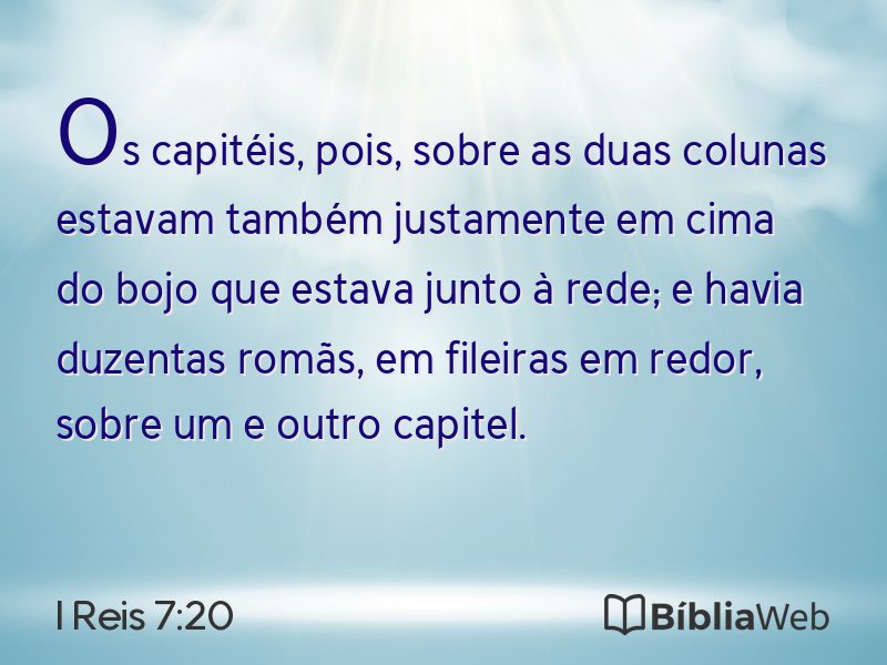 I Reis 7:20 em imagem para compartilhar