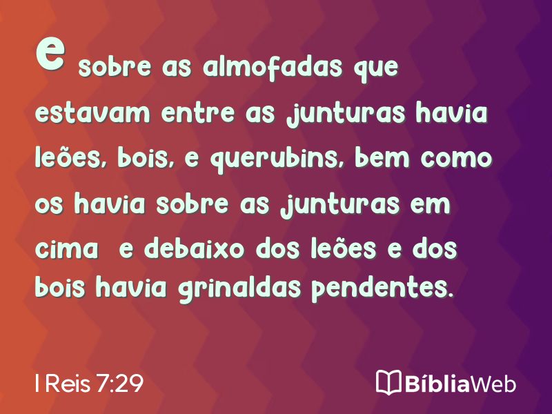 I Reis 7:29 em imagem para compartilhar