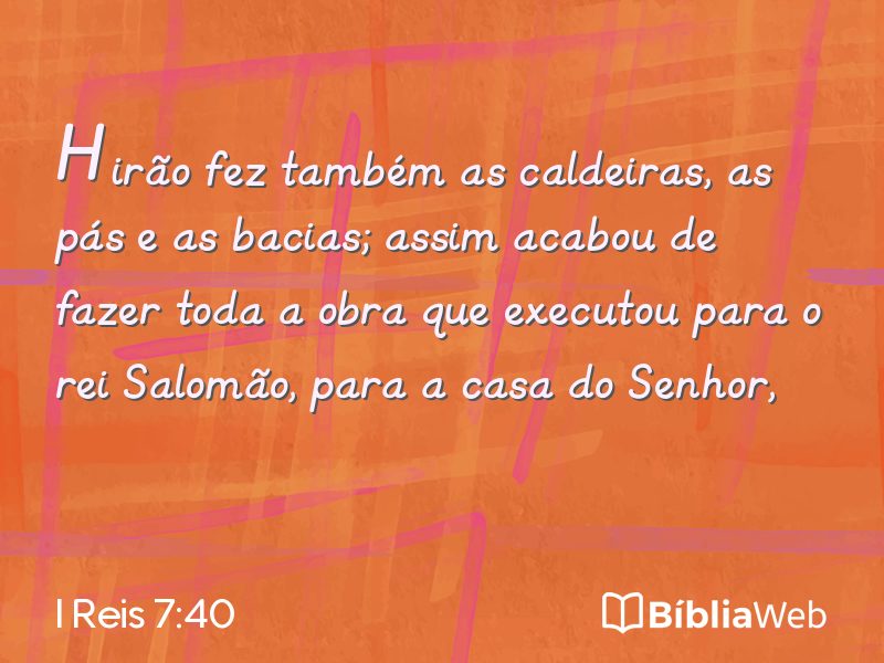 I Reis 7:40 em imagem para compartilhar