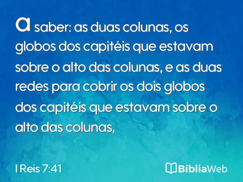 I Reis 7:41 em imagem para compartilhar