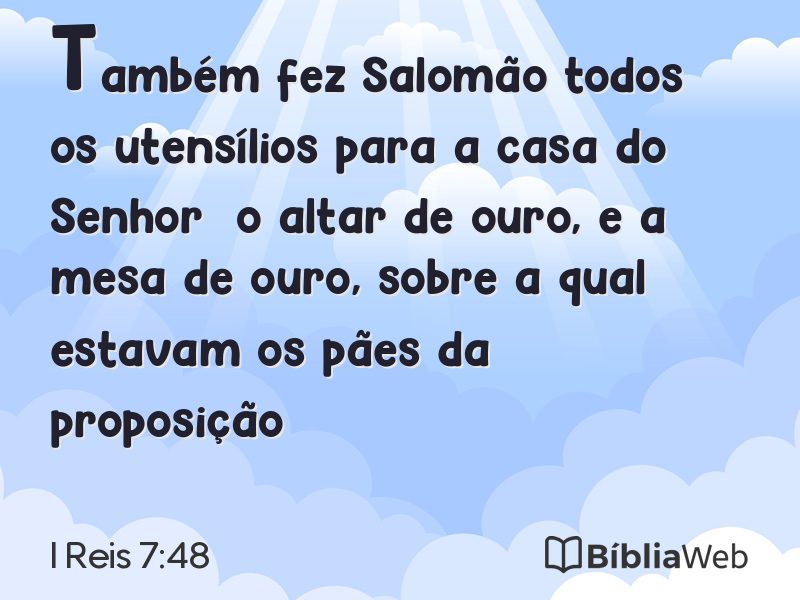 I Reis 7:48 em imagem para compartilhar
