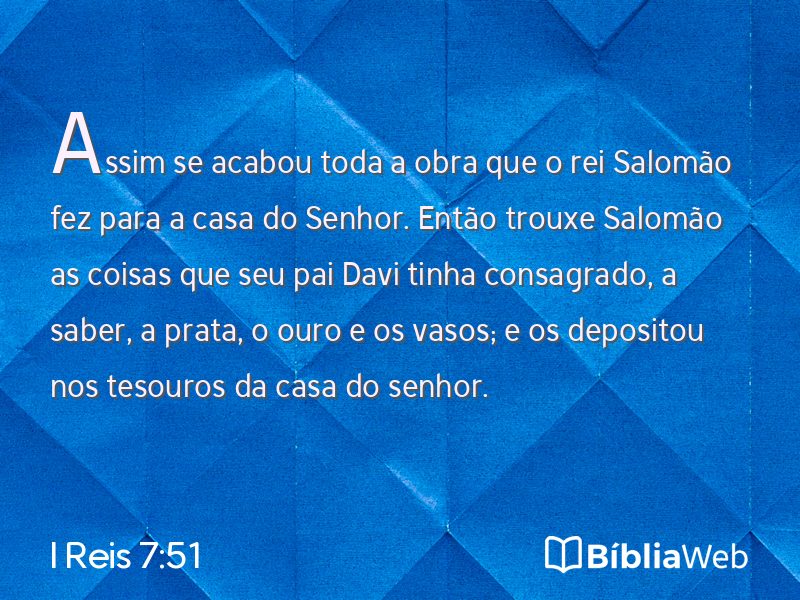 I Reis 7:51 em imagem para compartilhar