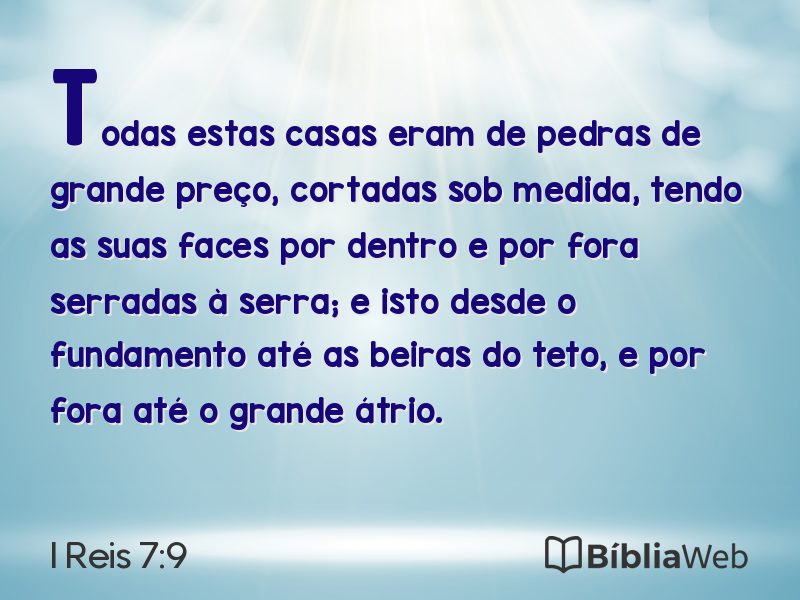 I Reis 7:9 em imagem para compartilhar
