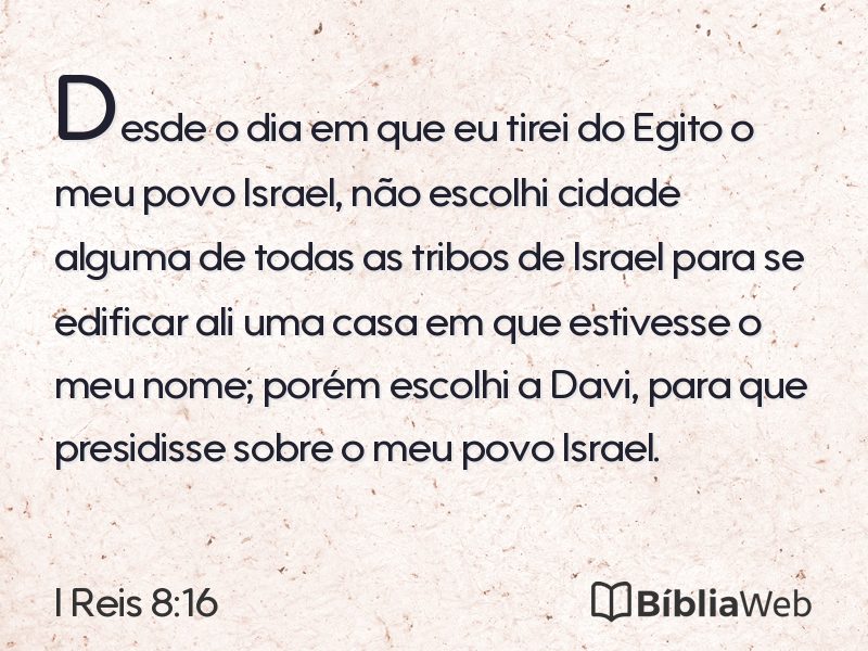 I Reis 8:16 em imagem para compartilhar