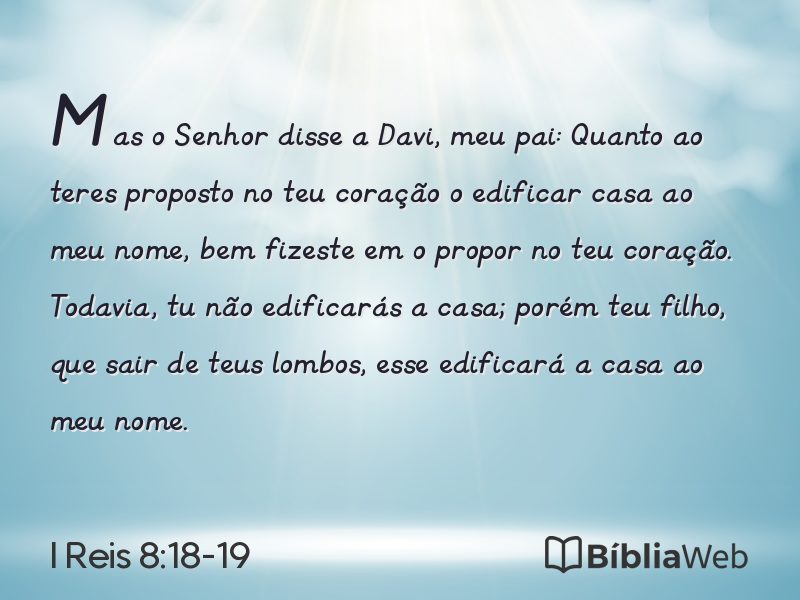 I Reis 8:18-19 em imagem para compartilhar