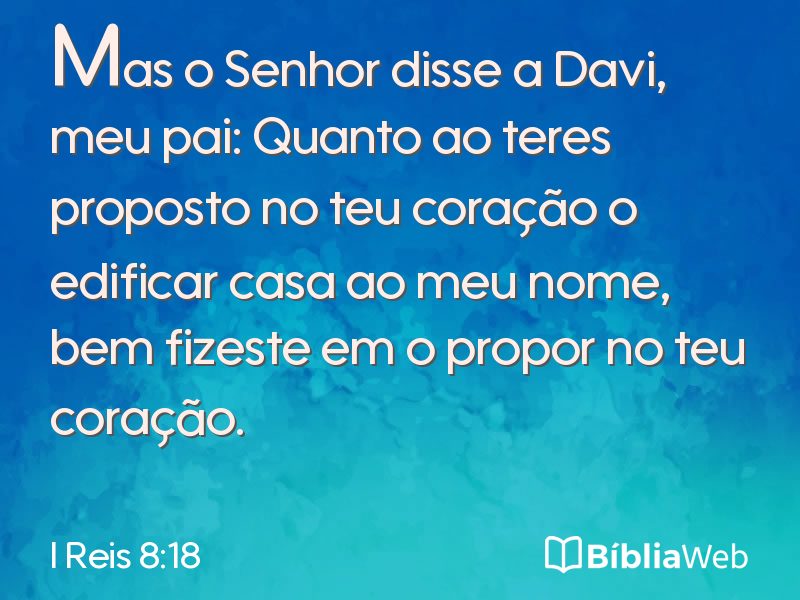 I Reis 8:18 em imagem para compartilhar