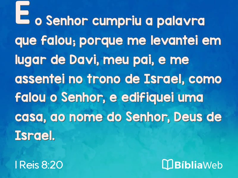 I Reis 8:20 em imagem para compartilhar