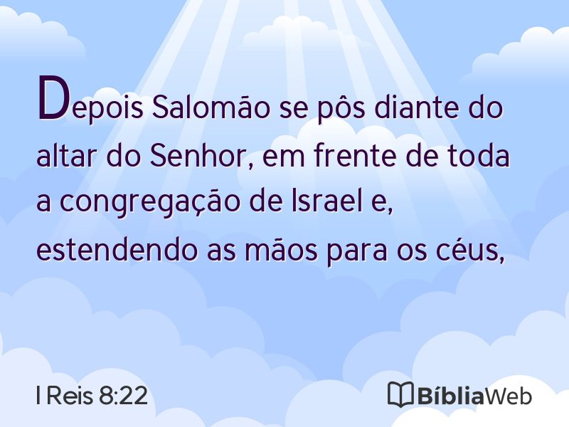 I Reis 8:22 em imagem para compartilhar