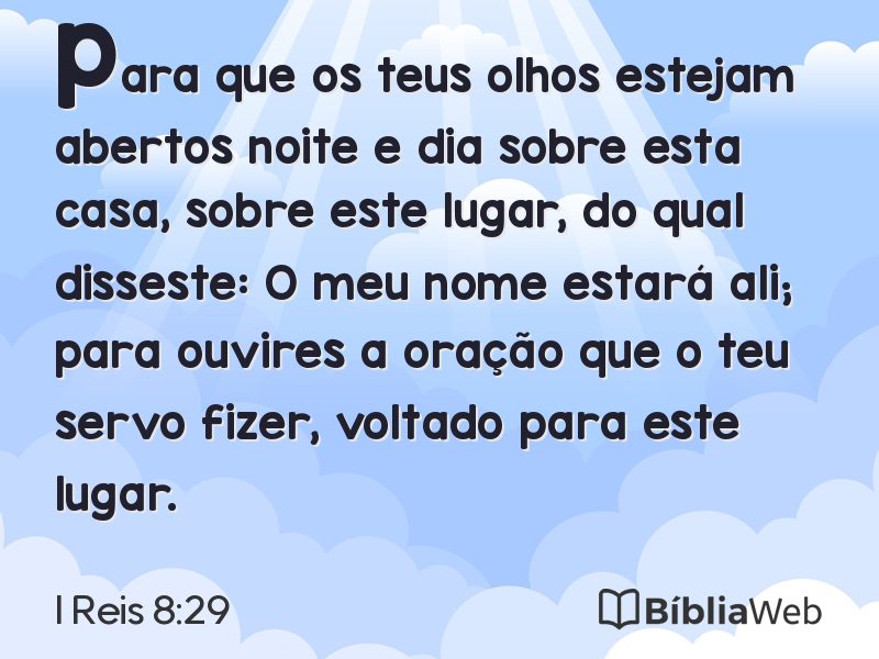 I Reis 8:29 em imagem para compartilhar
