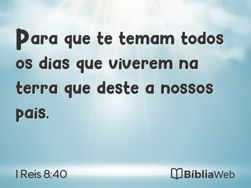 I Reis 8:40 em imagem para compartilhar