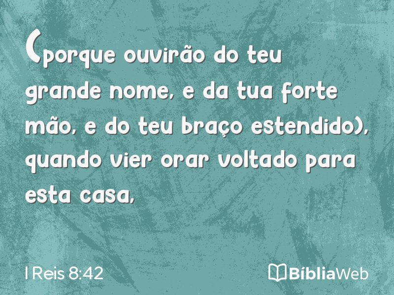 I Reis 8:42 em imagem para compartilhar