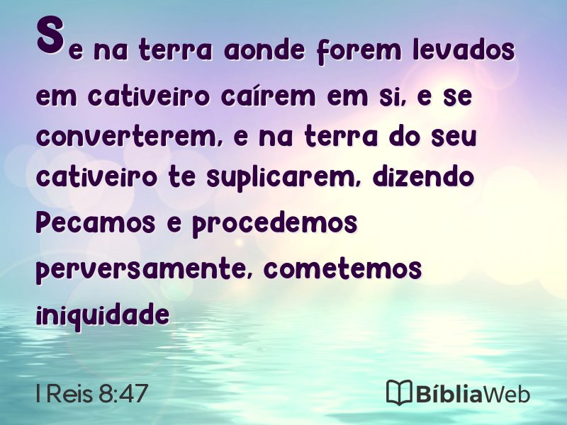 I Reis 8:47 em imagem para compartilhar