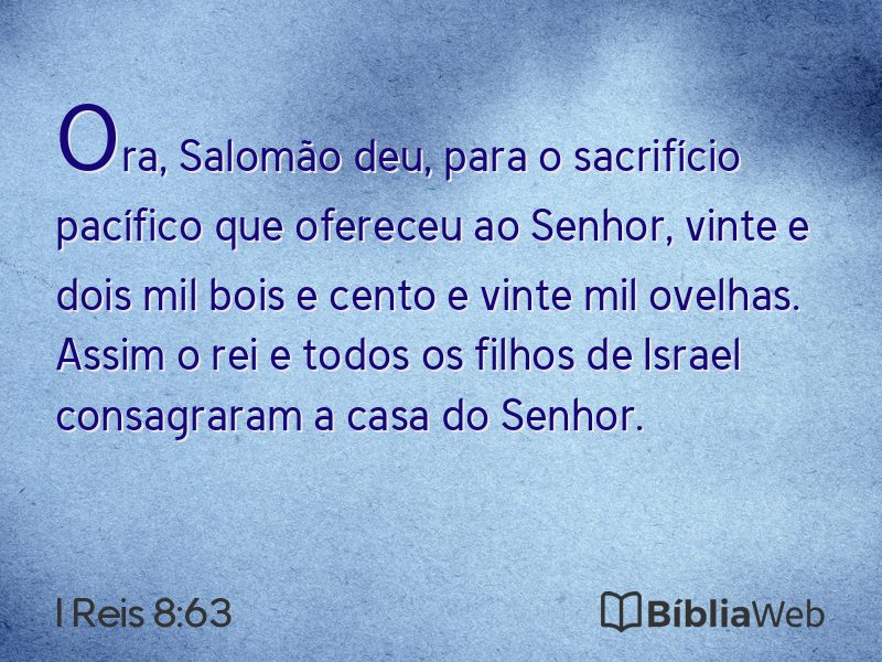 I Reis 8:63 em imagem para compartilhar