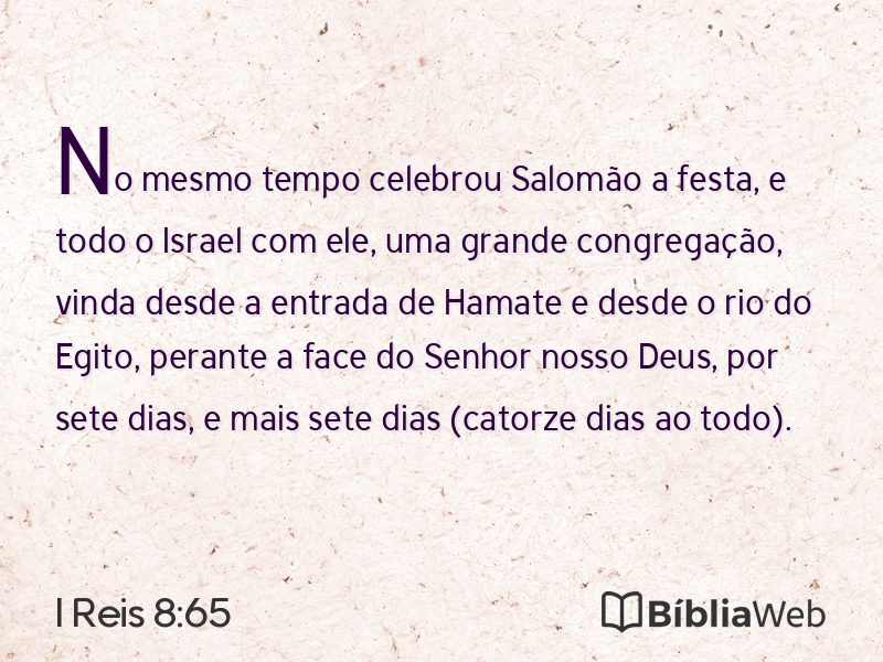 I Reis 8:65 em imagem para compartilhar