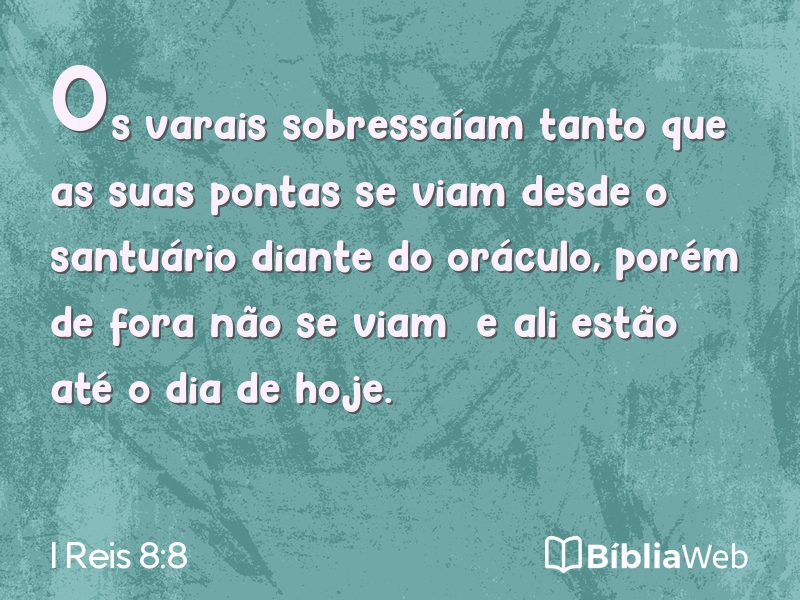 I Reis 8:8 em imagem para compartilhar