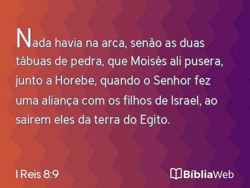 I Reis 8:9 em imagem para compartilhar