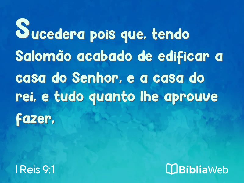 I Reis 9:1 em imagem para compartilhar