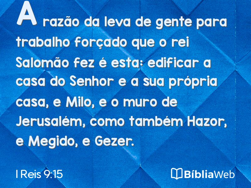 I Reis 9:15 em imagem para compartilhar